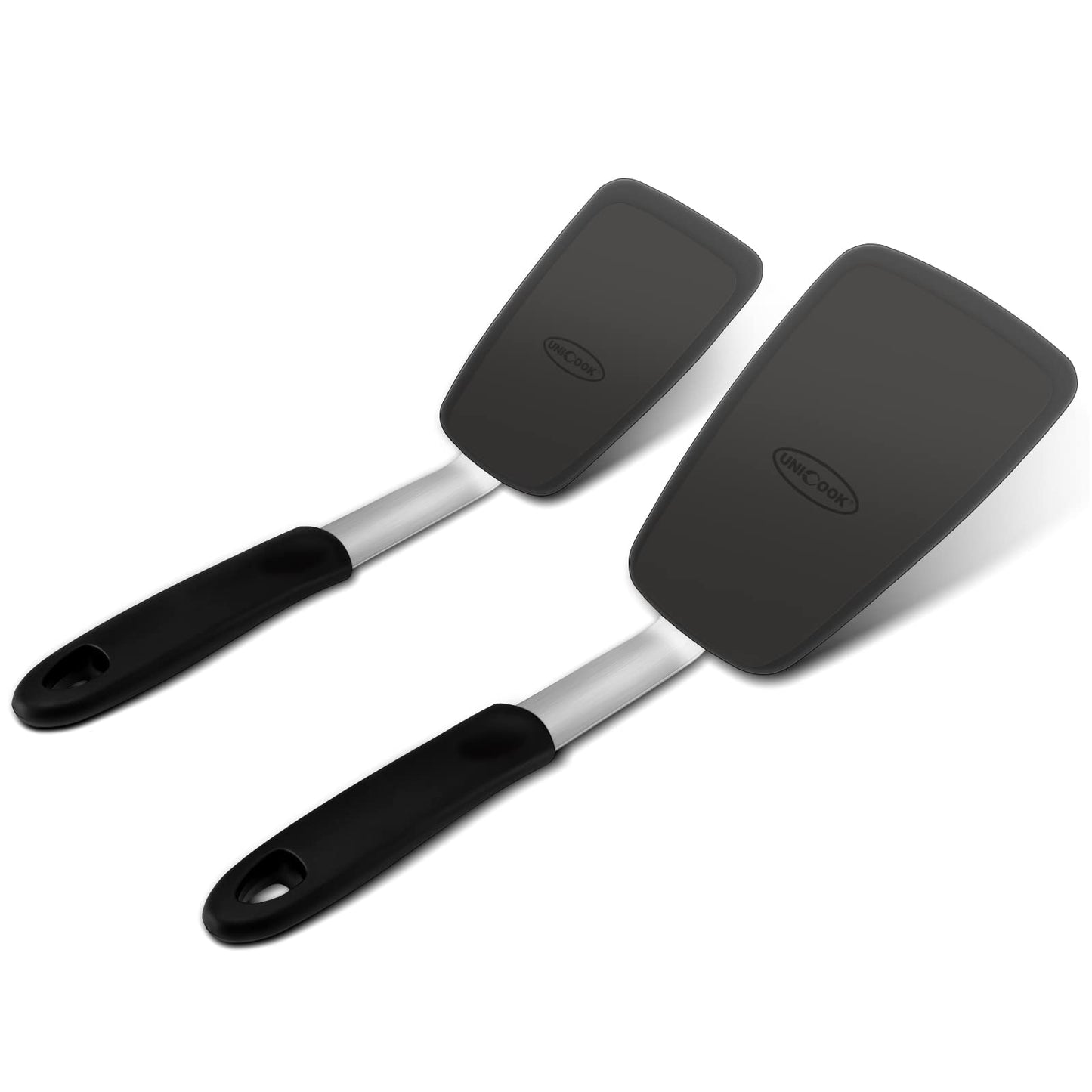 Unicook 2 Pieces Flexible Silicone Spatula Set for Kitchen Use, Food Grade