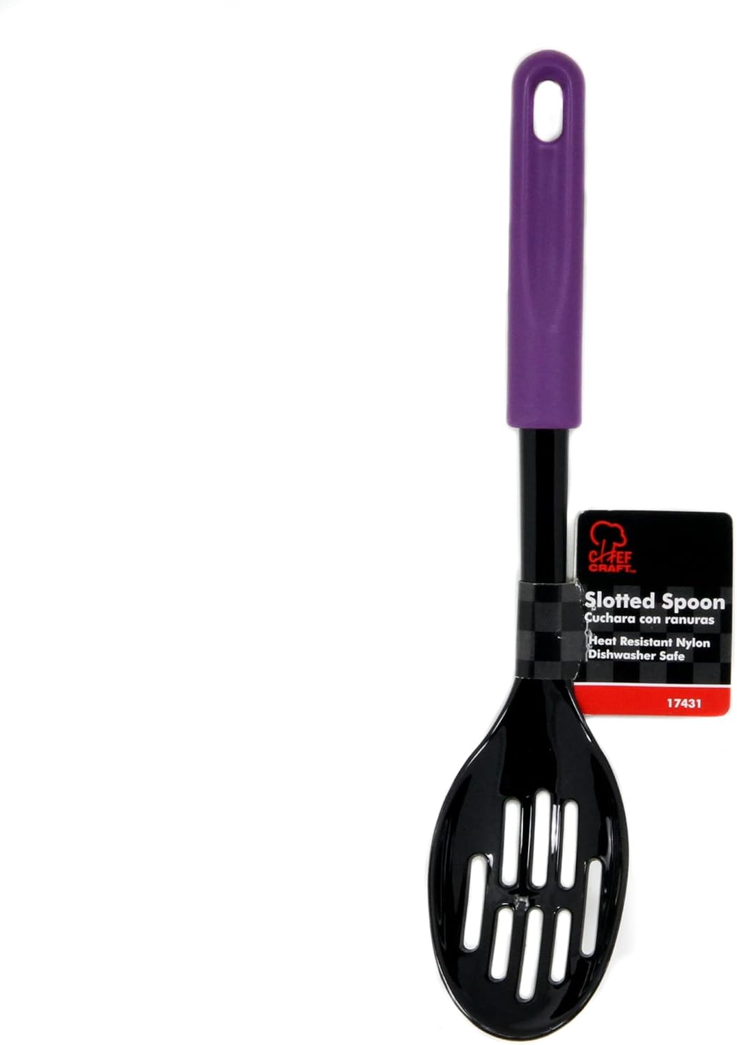 Chef Craft Basic Nylon Slotted Spoon, 11.5 inch, Purple