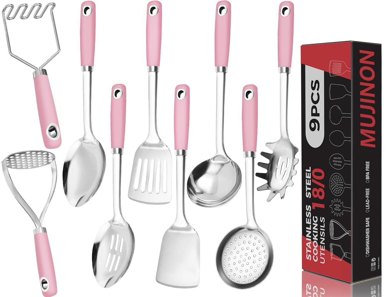 14-in Spatula Set, 18/0 Stianless Steel Heavy Duty Turner & Slotted Spatula, Kitchen Cooking Utensils Set, High Heat Resistant, Grilling Frying Serving Food, Pack of 2