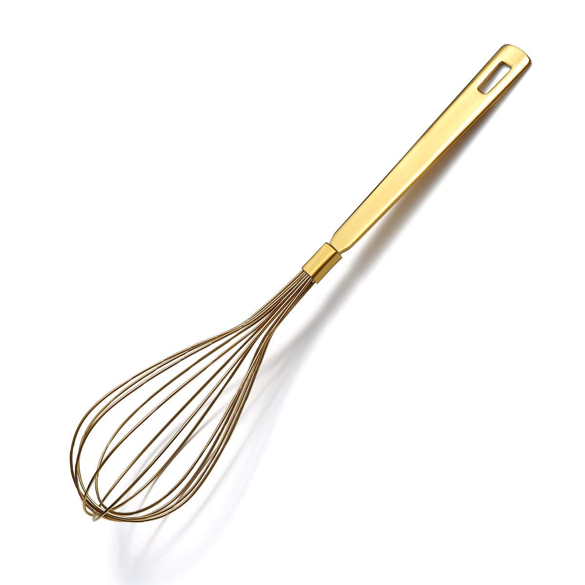 Gold Cooking Spoon, Berglander Stainless Steel Slotted Spoon Titanium Gold Plating, Kitchen Serving Basting Spoon For Cooking, Dishwasher Safe, Easy to Clean
