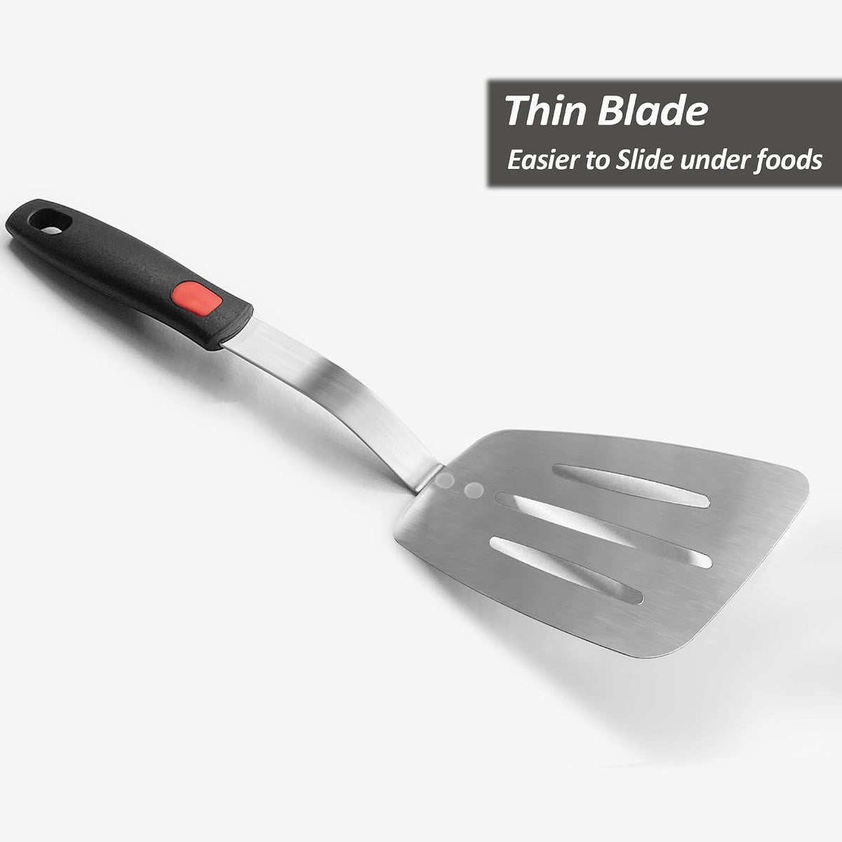 Stainless Steel Flexible Spatula, Thin Metal Turners, 2Pack(S+XL) Slotted