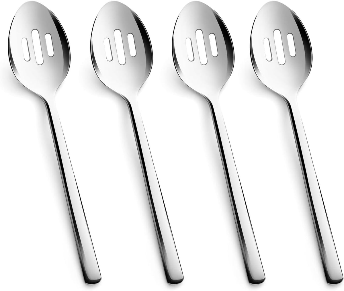 KINGSTONE 18/10 Stainless Steel Slotted Serving Spoons 4 Piece Sets