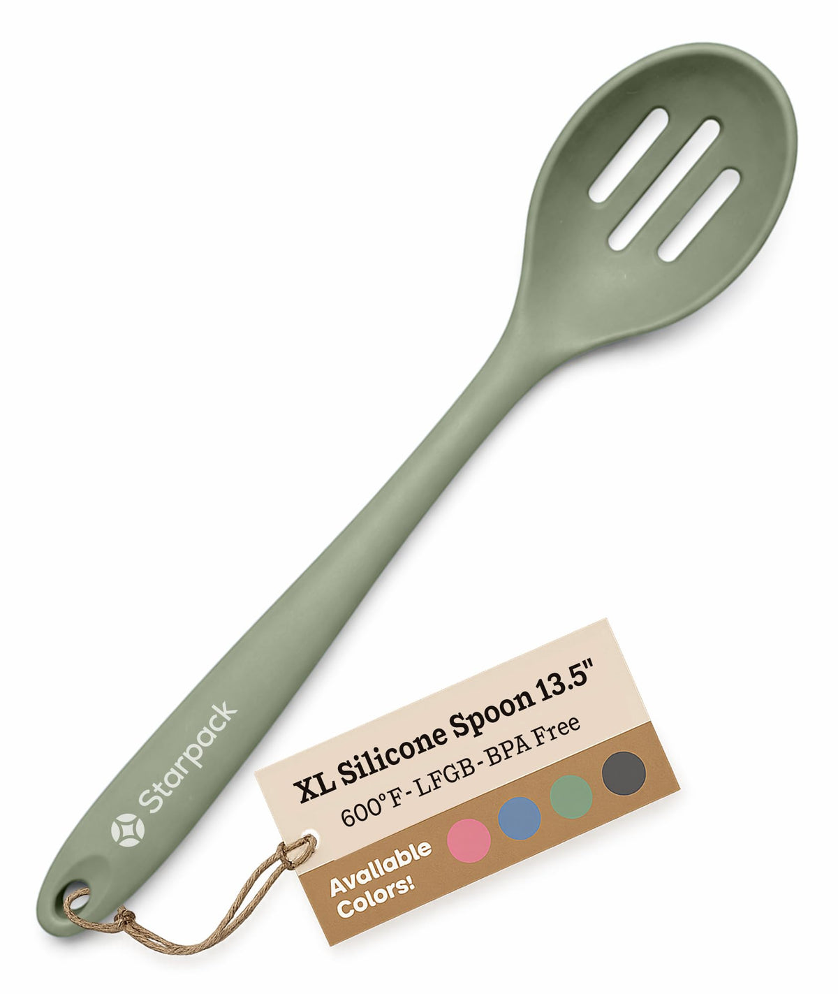 Starpack 'Let it Drain' Silicone Slotted Spoon(10.6 Inches) - Small Slotted Spoon for Cooking Heat Resistant to 600°F - Silicone Slotted Serving Spoons, Non Stick Slotted Cooking Spoon