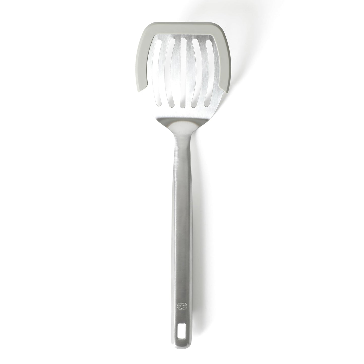 Calphalon Prime Solid Turner, Cooking Spatula, Kitchen Spatula, Stainless Steel Turner with Taupe Silicone Head High-Heat Resistant for Nonstick Cookware, Ergonomic Handle for Easy Turning