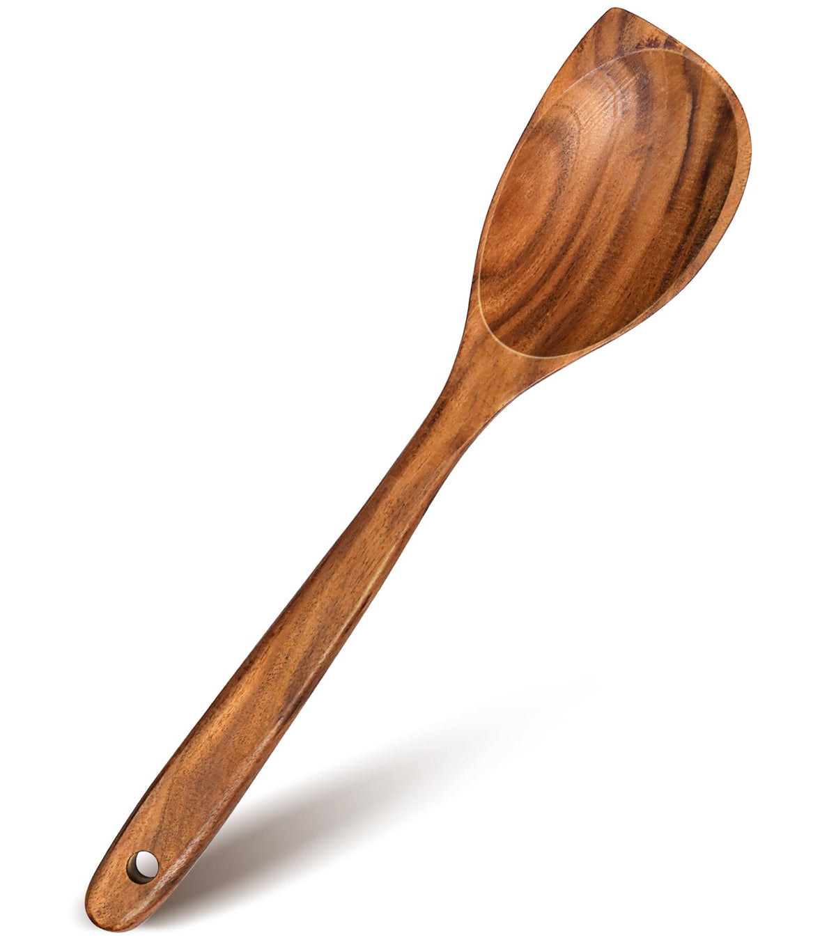 Wooden Slotted Spoons for Cooking, Teak Wooden Kitchen Utensils for Serving