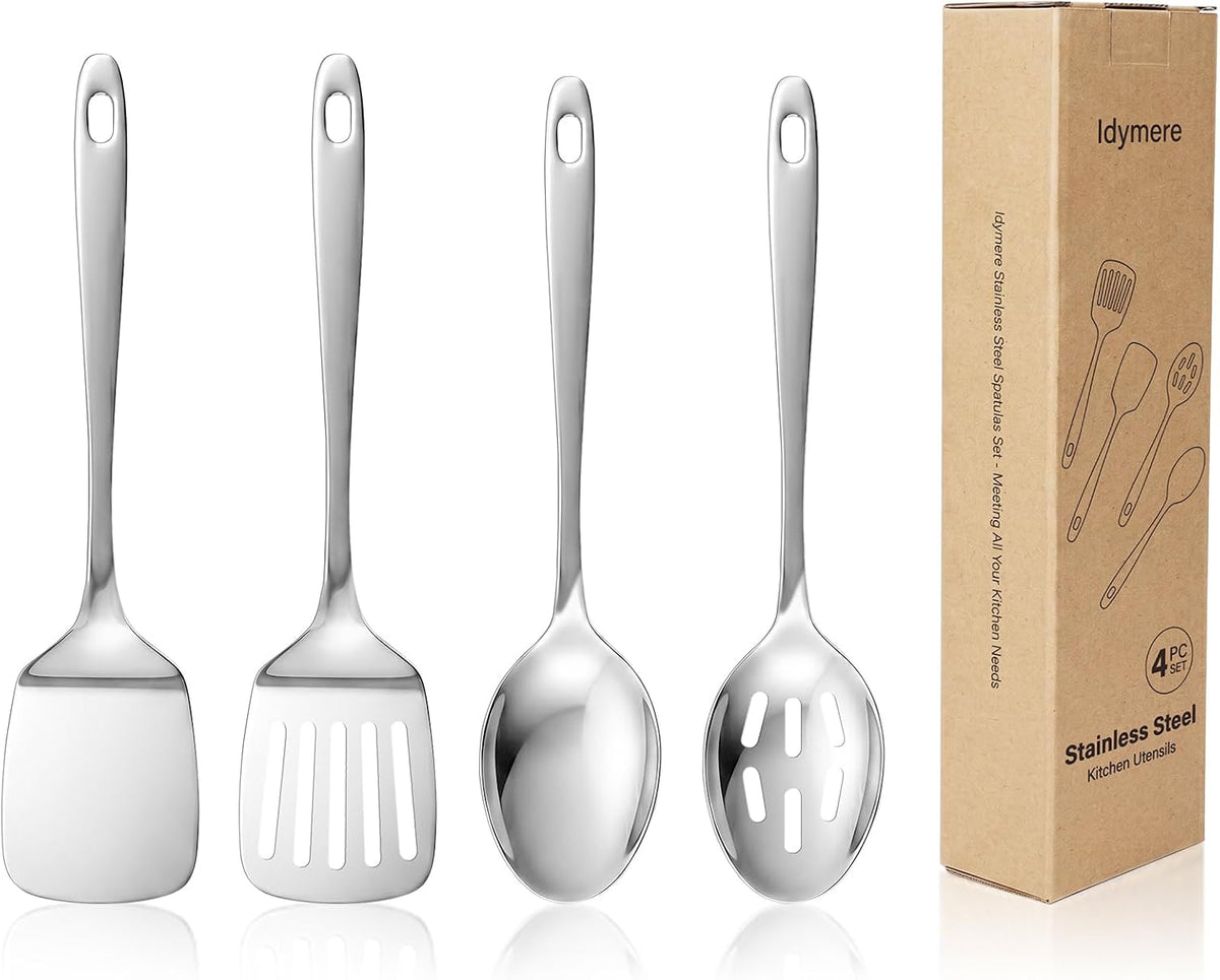 4PCS Stainless Steel Kitchen Cooking Utensils Spatula & Spoons Set