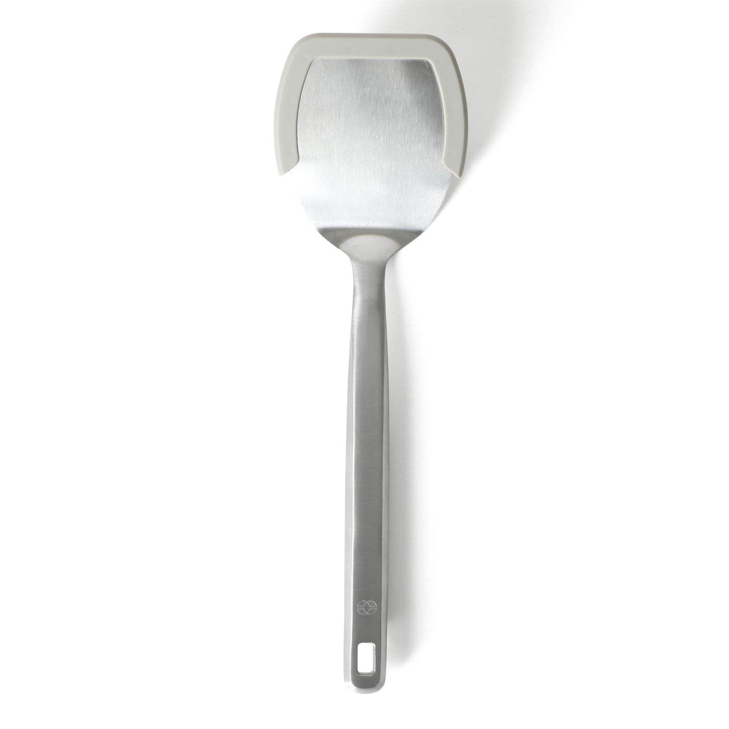 Calphalon Prime Solid Turner, Cooking Spatula, Kitchen Spatula, Stainless Steel Turner with Taupe Silicone Head High-Heat Resistant for Nonstick Cookware, Ergonomic Handle for Easy Turning
