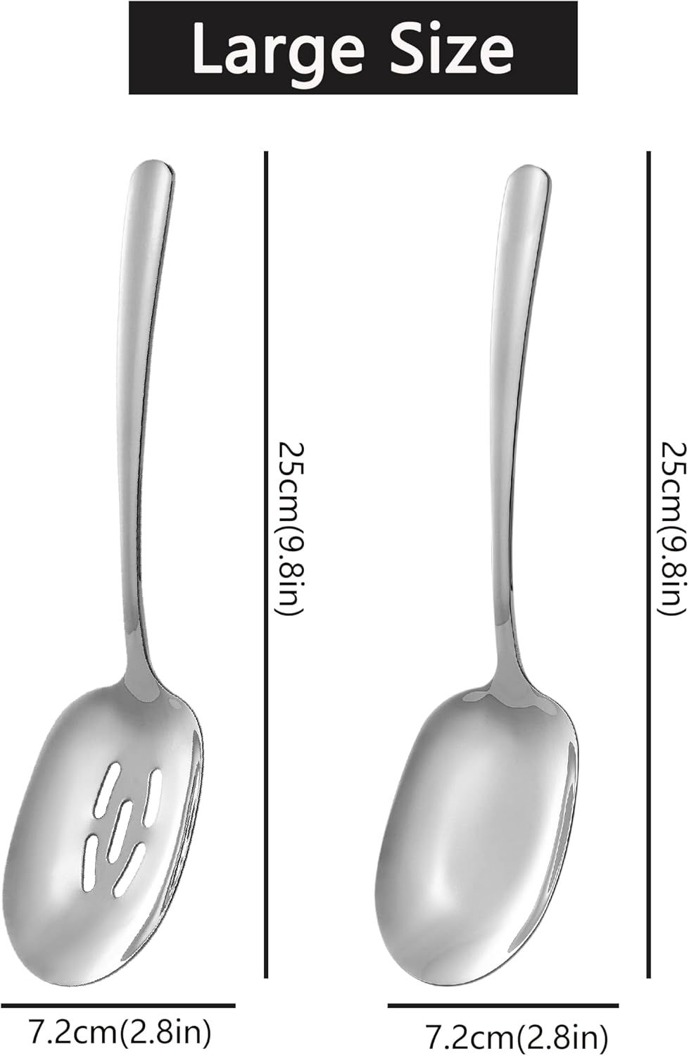 Large Serving Spoons, 18/10 Stainless Steel Serving Spoon for Buffet