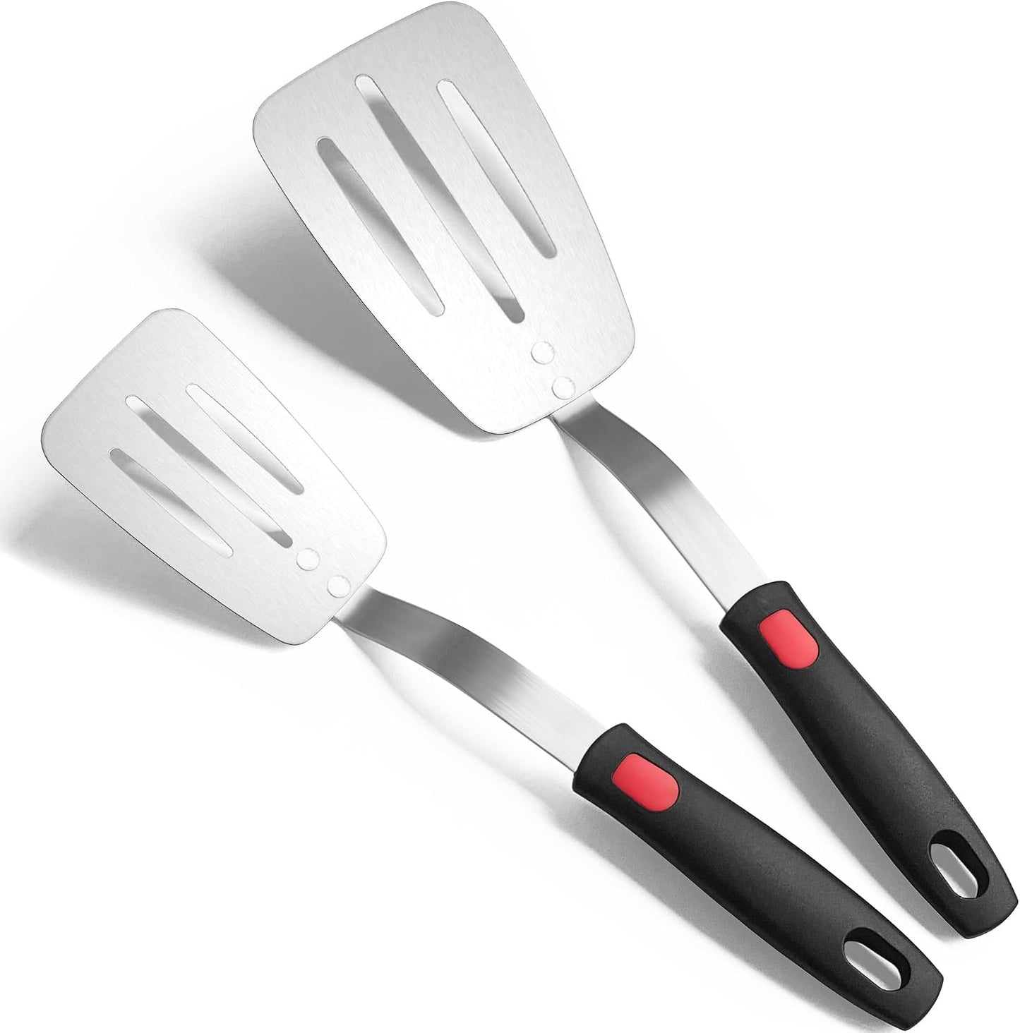 Stainless Steel Flexible Spatula, Thin Metal Turners, 2Pack(S+XL) Slotted