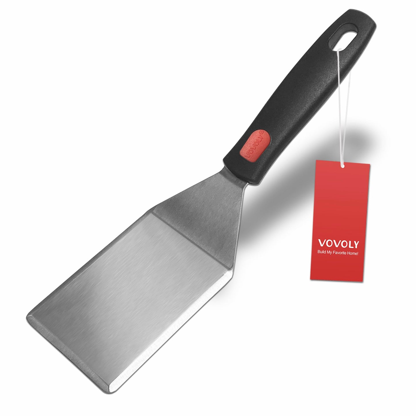 Extra Wide Spatula, Large Metal Spatula with Full Tang Wooden Handle & Beveled Edges for Skillets, Griddles & Grills, Pancake Flipper Turner, Smash Burgers Turner, 6 x 5-inches