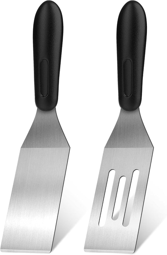 Stainless Steel Mini Spatula (2PC),Small Turners for Cake Brownies Pancakes