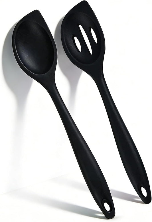 Silicone Cooking Spoon, Slotted Spatula Spoon for Nonstick Cookware