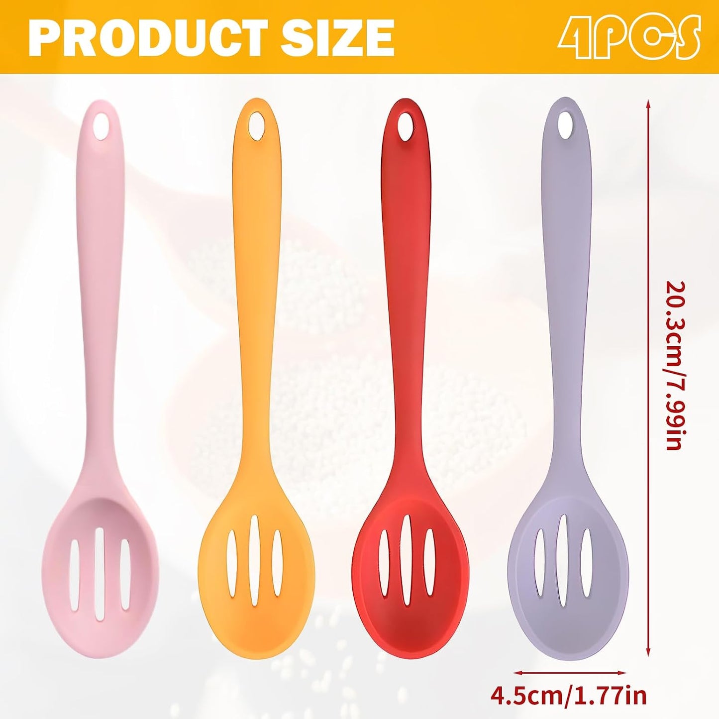 4 Pcs Slotted Spoons For Cooking,Nonstick Mixing Serving Spoons