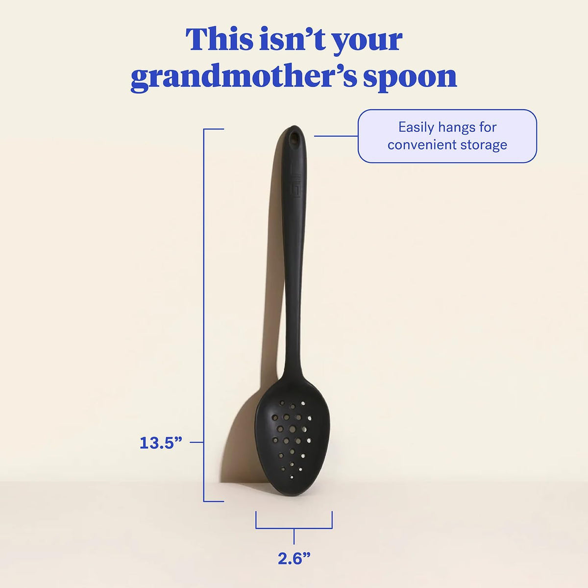GIR: Get It Right Silicone Slotted Spoon - 13.5" Black Unibody - Perforated Strainer & Skimmer - Heat Resistant to 425°F - Dishwasher-Friendly - Easy-Clean Cooking Spoons for Nonstick Cookware