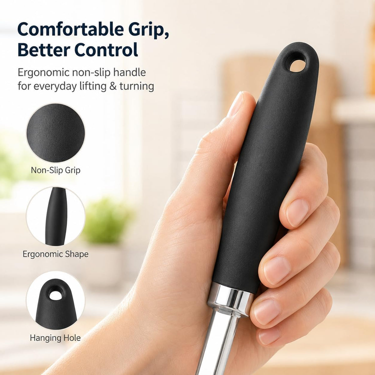 304 Stainless Steel Fish Spatula, Thin Flexible Slotted Turner