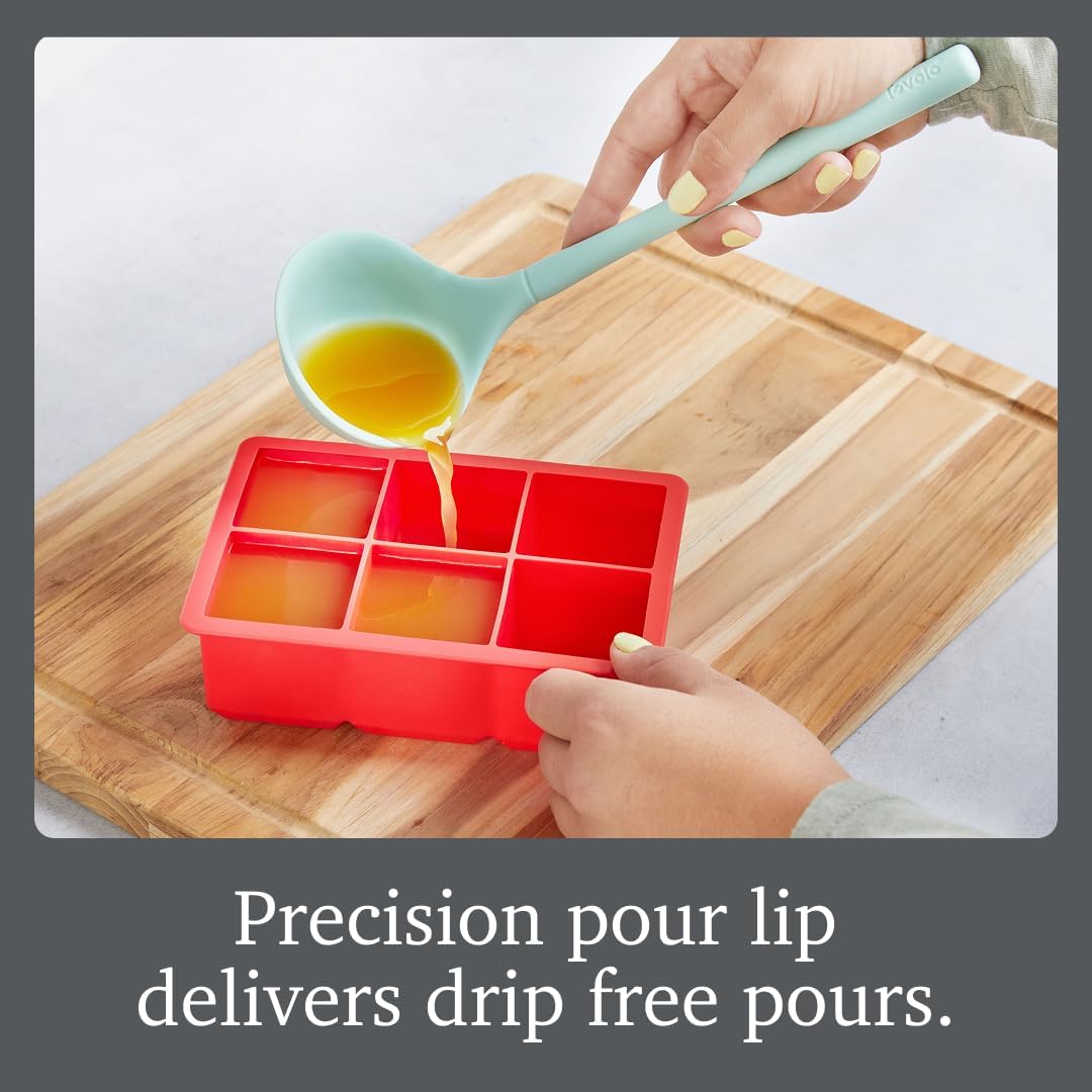 Tovolo Flex Core Small Silicone Ladle Aqua Seafoam Green Heat Safe Silicone Soup Ladle BPA Free, Dishwasher Safe Small Kitchen Ladle with Precision Pour Lip for Serving Sauces Soups Gravies