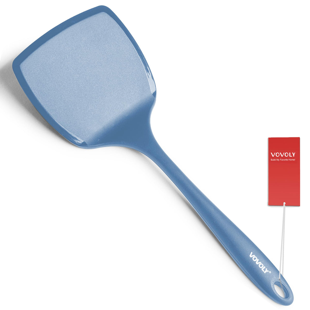 Silicone Pancake Spatula Turner with Lengthened Handle, Heat Resistant Cooking Spatulas for Nonstick Cookware, Large Flexible Kitchen Utensils BPA Free Rubber Flipper for Egg, Pancake, Fish, Burger