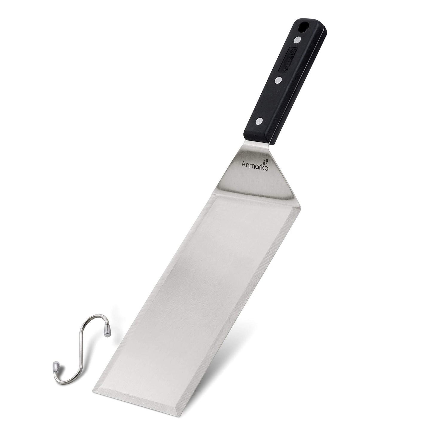 Stainless Steel Metal Griddle 4 x 8 inch Spatula - Spatula Hamburger Turner Scraper - Pancake Flipper - Great for BBQ Grill and Flat Top Griddle - Commercial Grade