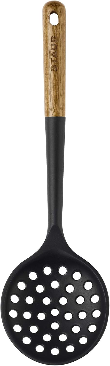 Staub Silicone with Wood Handle Cooking Utensil, Skimming Ladle