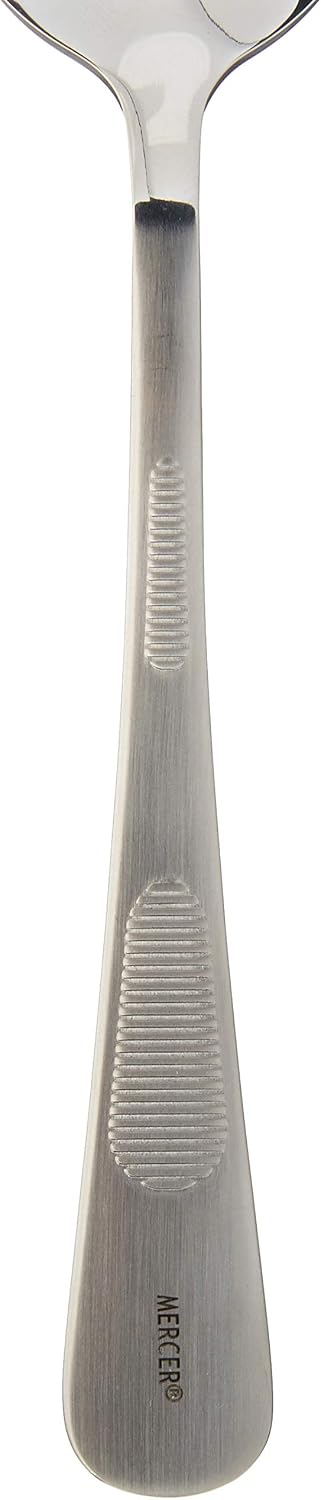 Mercer Culinary 18-8 Stainless Steel Plating Spoon with Slotted Bowl, 7-7/8 Inch,Silver