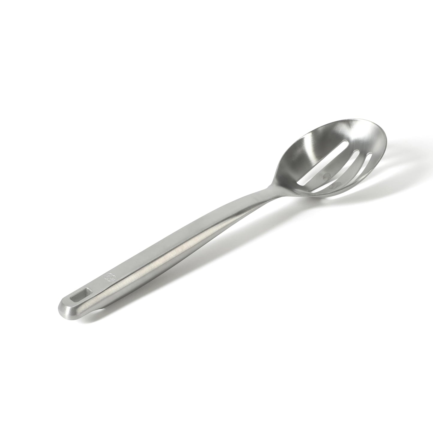 Calphalon Prime Slotted Spoon Skimmer, Stainless Steel Straining Spoon, Heavy-Gauge Heat-Resistant Kitchen Spoon for Draining, Cooking & Serving, Weighted Handle for Control