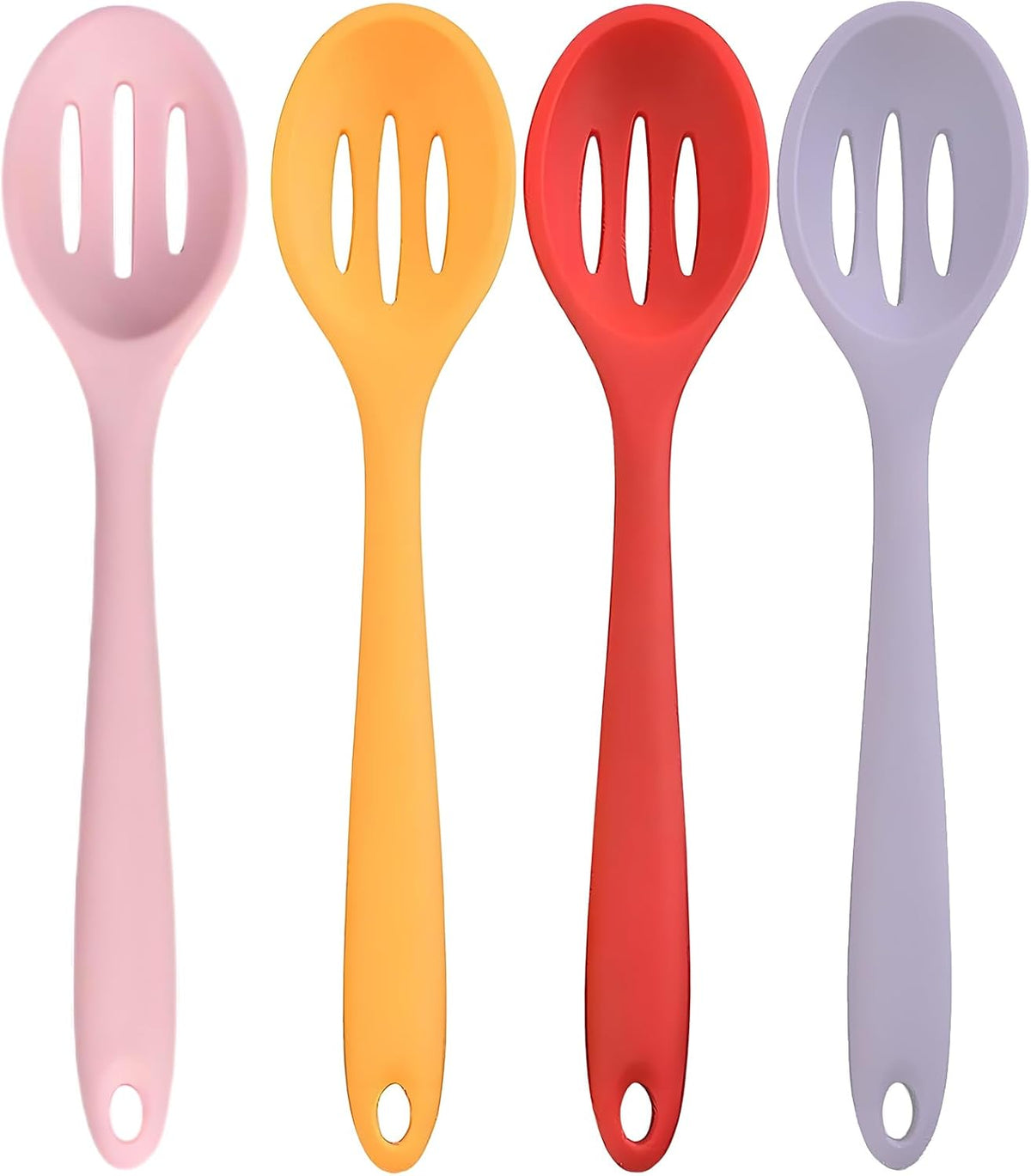 4 Pcs Slotted Spoons For Cooking,Nonstick Mixing Serving Spoons
