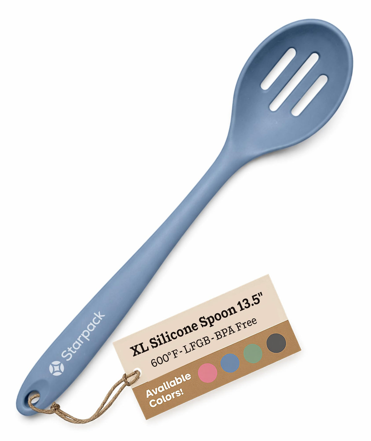 Starpack 'Let it Drain' Silicone Slotted Spoon(10.6 Inches) - Small Slotted Spoon for Cooking Heat Resistant to 600°F - Silicone Slotted Serving Spoons, Non Stick Slotted Cooking Spoon