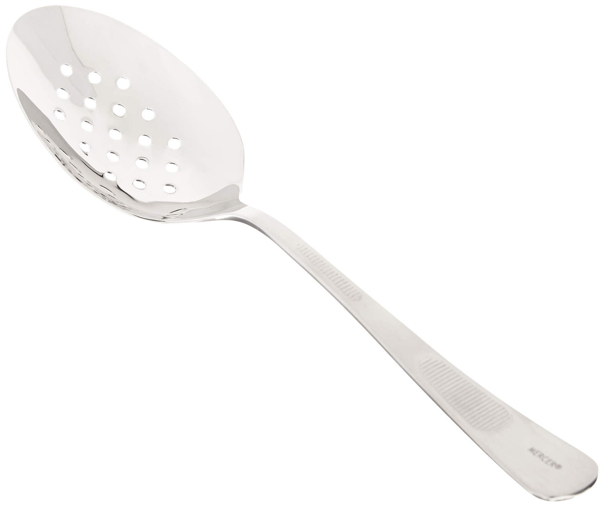 Mercer Culinary 7-8 Inch, Silver Plating Spoon, Perforated Bowl, 7 7-8-Inch, 7 7-8"
