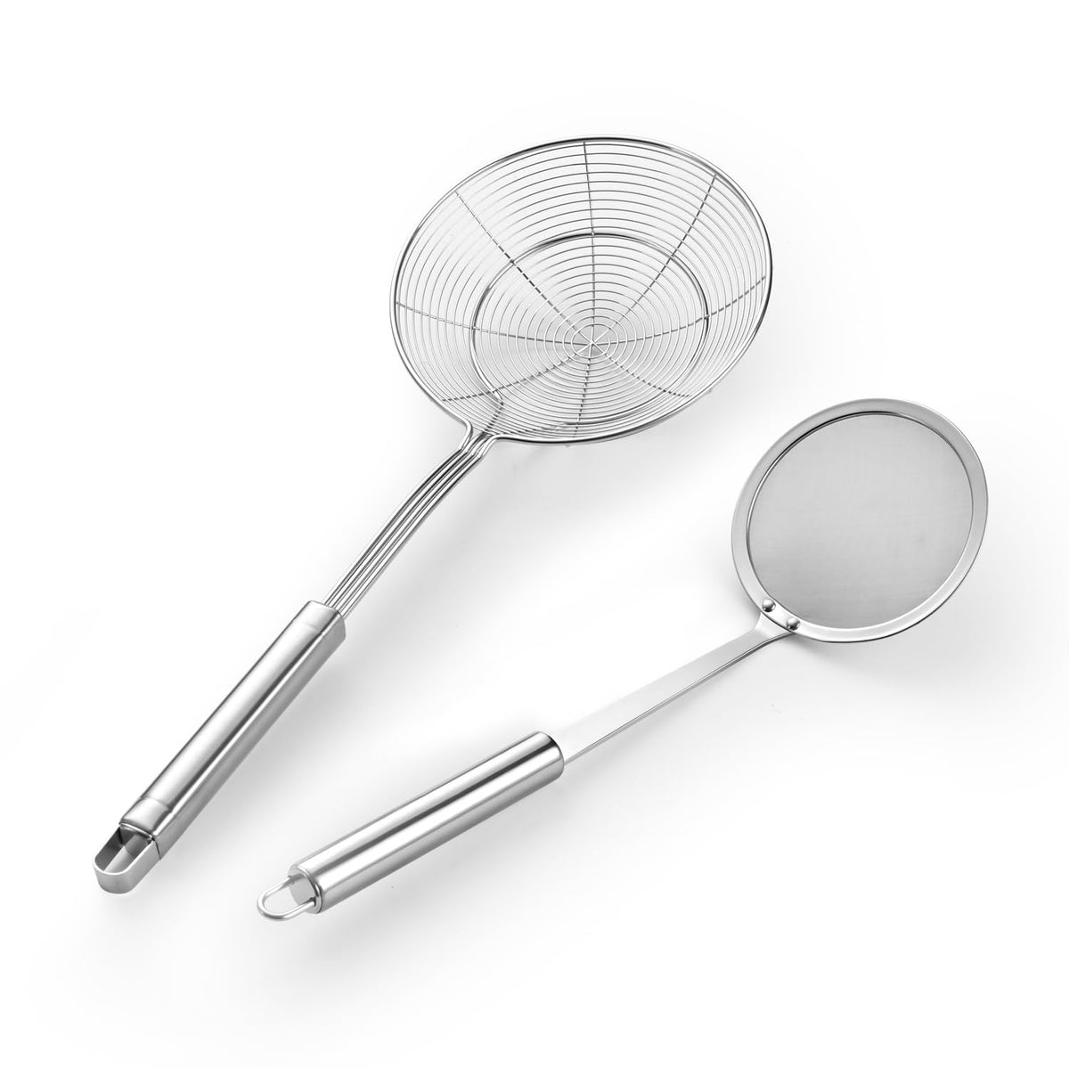 5.3 Inch Spider Strainer With Mesh Fatsoff Soup Scoop,Slotted Spoon For Cooking,Fat Skimmer Spoon For Kitchen Fryer Basket