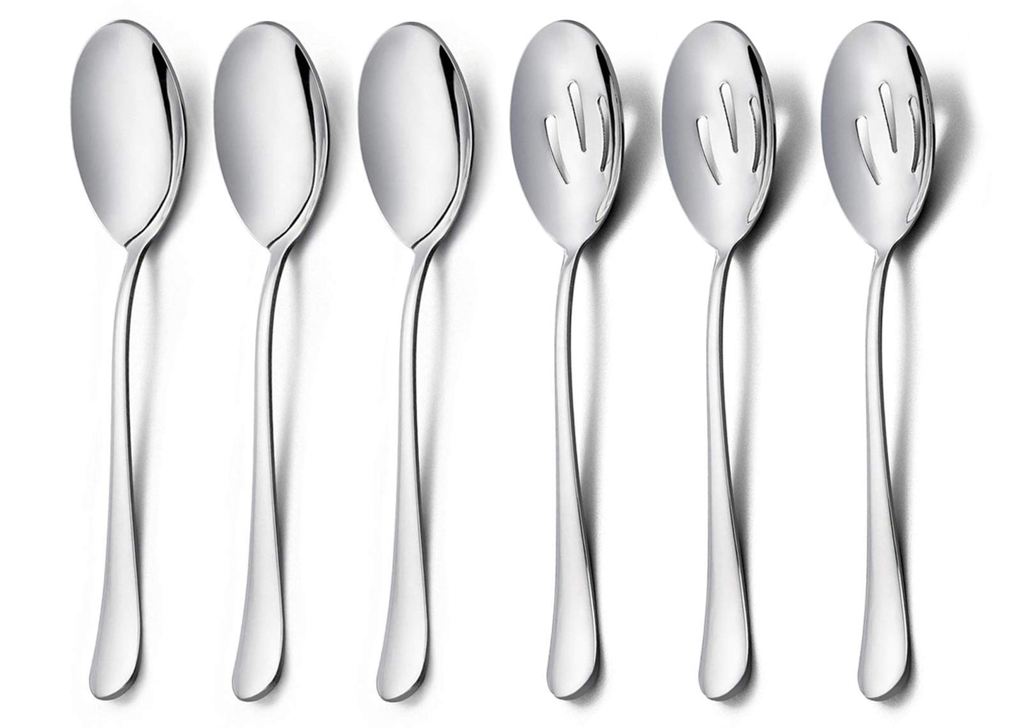 HaWare Serving Slotted Spoons X 6, 9.8 inches Large Size Buffet Spoon