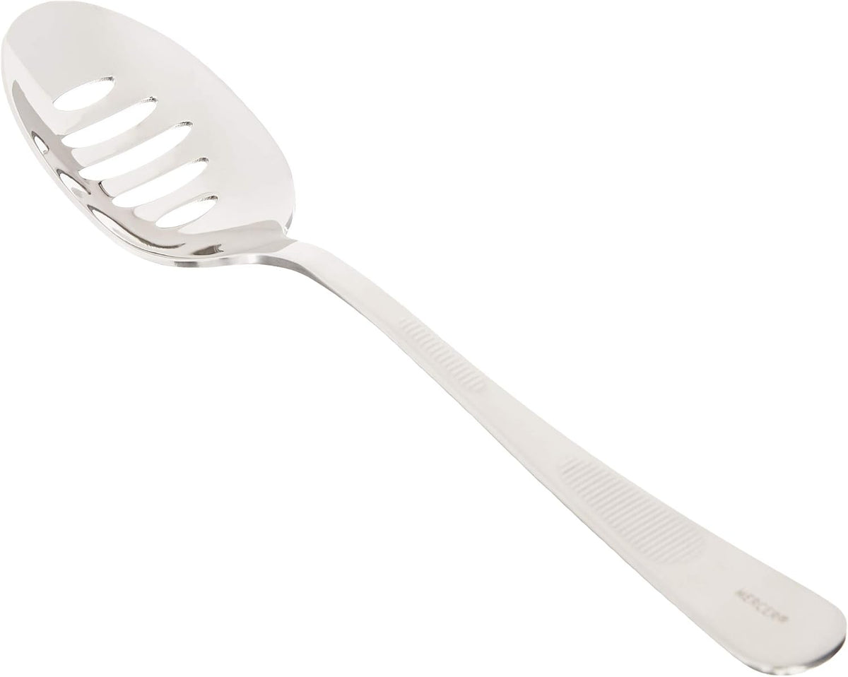 Mercer Culinary 18-8 Stainless Steel Plating Spoon with Slotted Bowl, 7-7/8 Inch,Silver