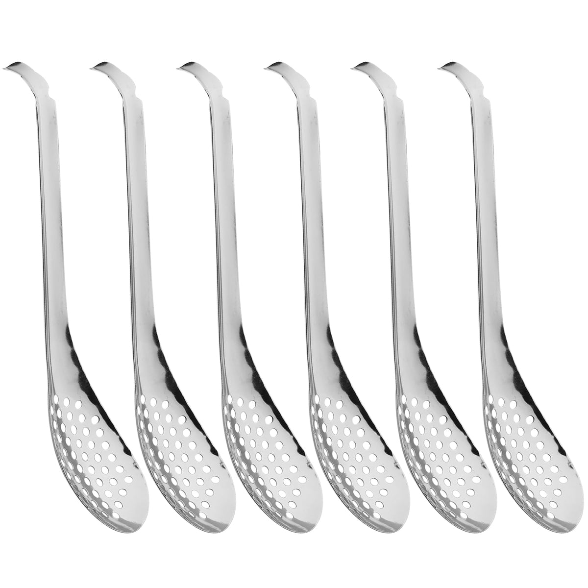 Spherification Spoon - Set of 2 Stainless Steel Spherification Spoon Molecular Slotted Bar Spoon Kitchen - KICW0071 (Silver)