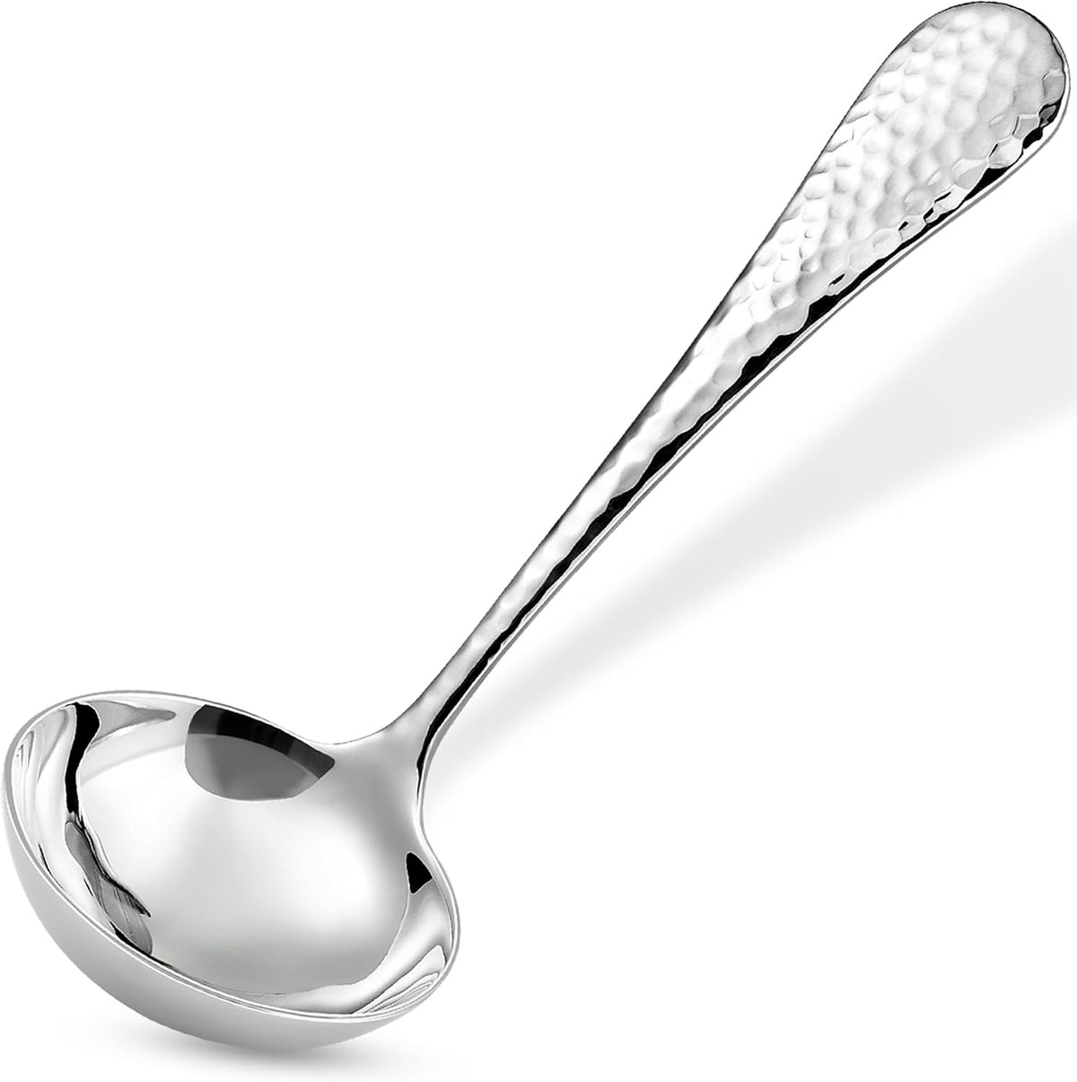 KEAWELL Premium 7.3-Inch Hammered 18/10 Stainless Steel Gravy Ladle