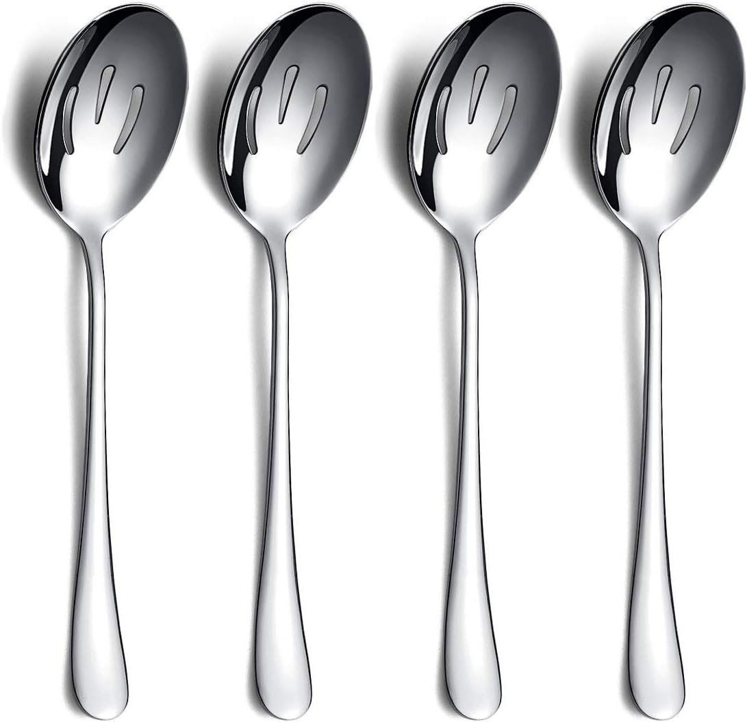Kyraton 4-Piece Serving Set - Slotted Stainless Steel Spoons, Pack of 4
