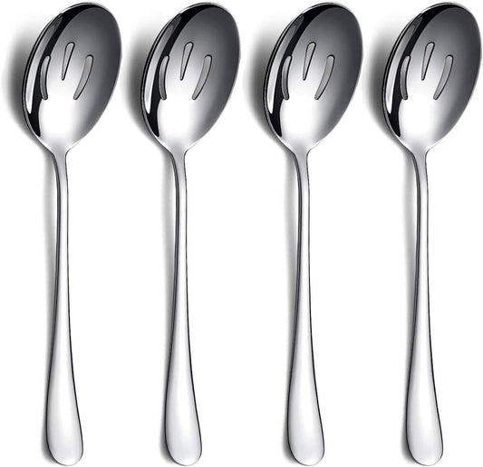 Kyraton 4-Piece Serving Set - Slotted Stainless Steel Spoons, Pack of 4
