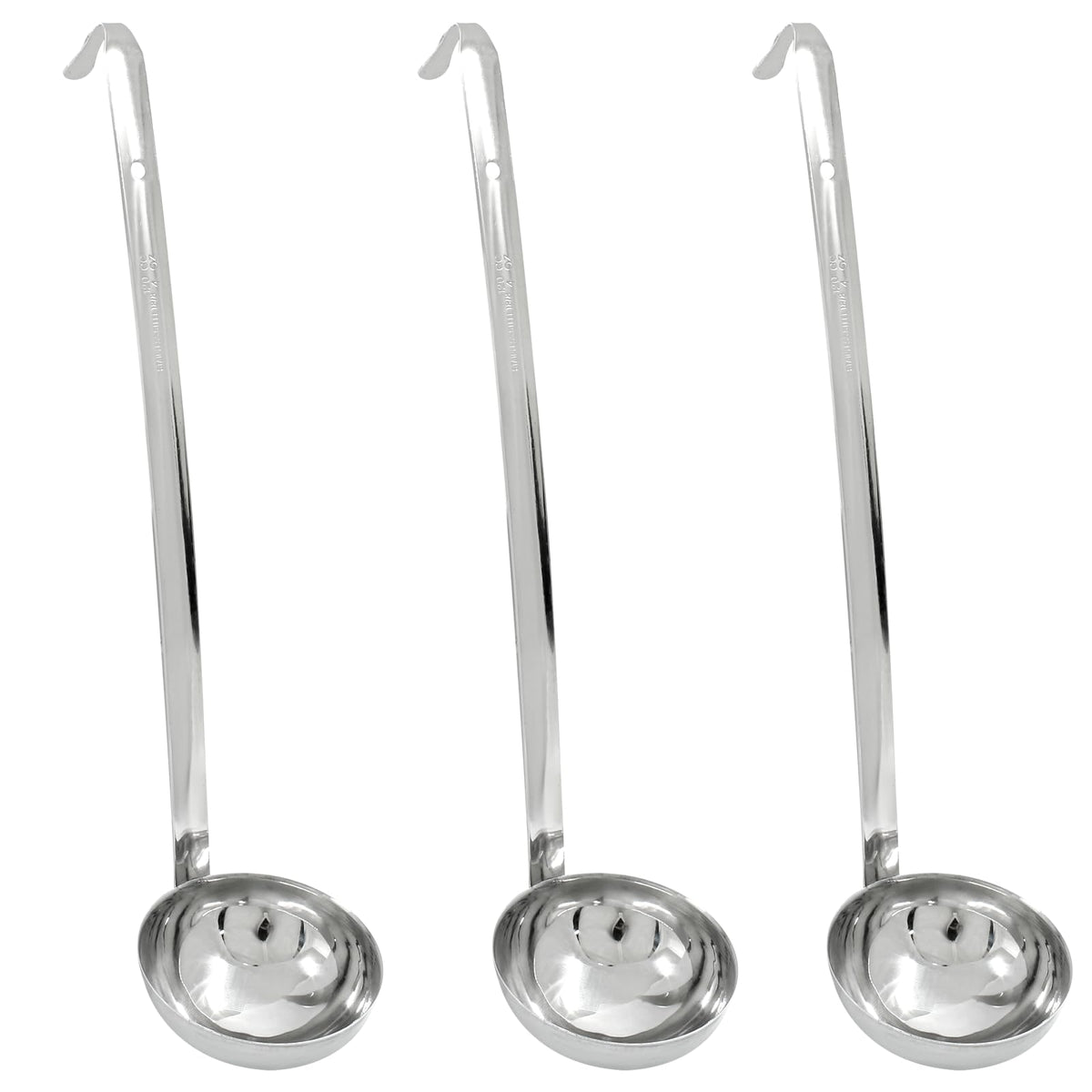 Piutouyar 3 Pcs 3 oz Soup Ladle Set with Long Hooked Handle