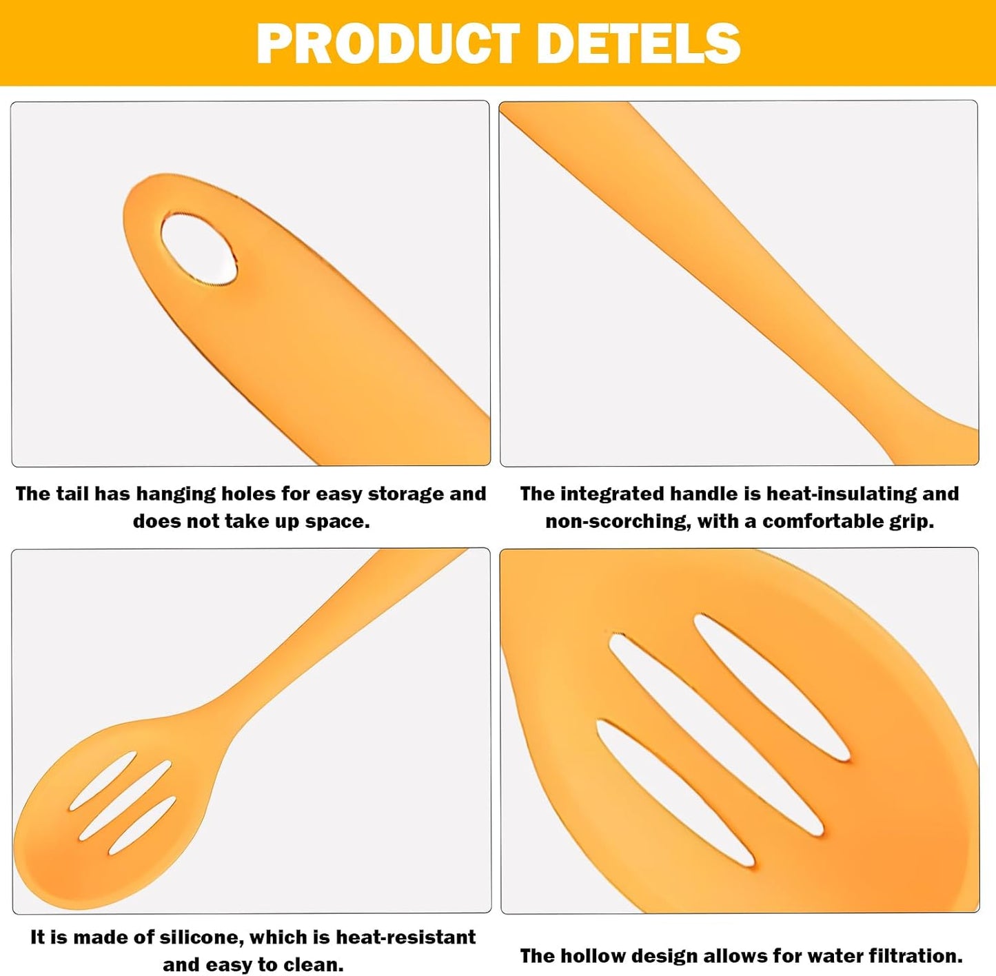 4 Pcs Slotted Spoons For Cooking,Nonstick Mixing Serving Spoons