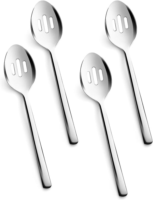 KINGSTONE 18/10 Stainless Steel Slotted Serving Spoons 4 Piece Sets
