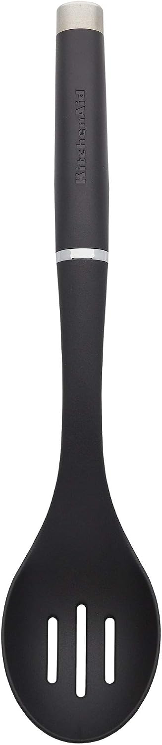 KitchenAid KO004OHOBA Gourmet Nylon Slotted Spoon,Matte Black