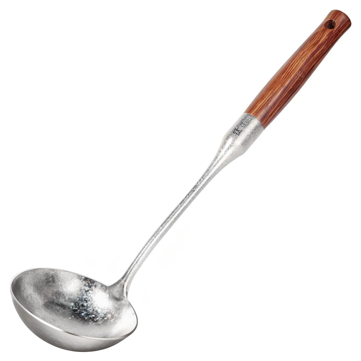Newness Soup Ladle, [Rustproof, Heat Resistance, Integral Forming] Resilient 304 Stainless Steel Soup Spoon with Vacuum Ergonomic Round Handle, Cooking Spoon for Kitchen, 13.7 Inches