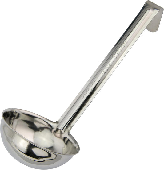 Winco 4 oz Red One Piece Stainless Steel Ladle