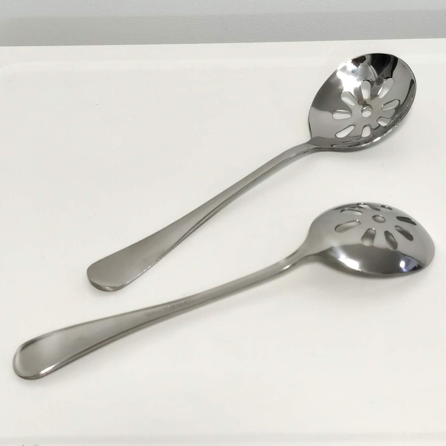 2-Pack 7.7-inch Stainless Steel Slotted Soup Serving Spoon Colander for Buffet, Dinner, Restaurants, Kitchen (Slotted Spoon)