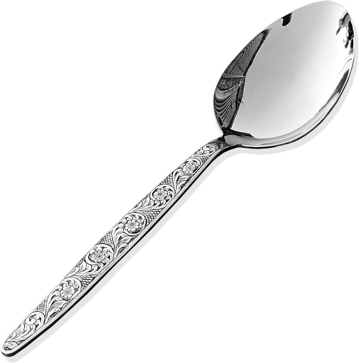 Chef Kunz Slotted Spoon | 9 Inch 18/10 Stainless Steel Silver Chef Cooking Spoons | Basting, Quenelle, Plating Spoon for Draining and Serving, Dishwasher Safe (Slotted)