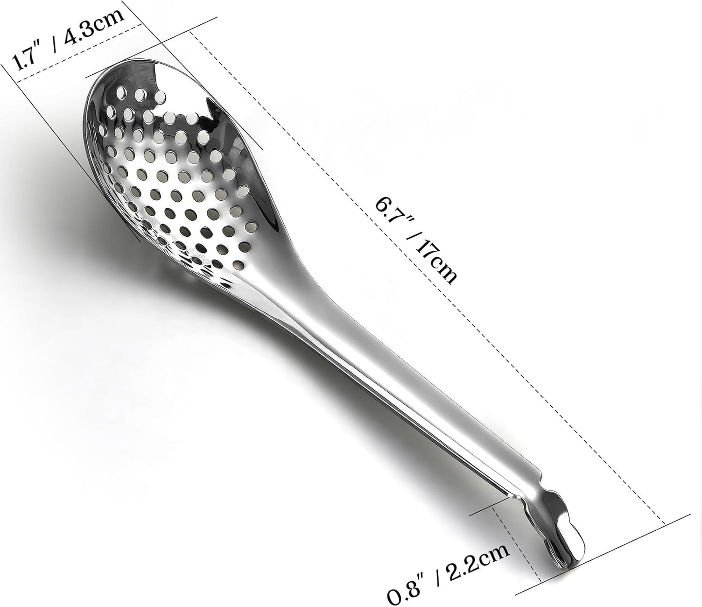 Stainless Steel Slotted Spoons Set of 2, Small Caviar Spoons for Egg Separator, Spherification & Molecular Gastronomy, Fine Mesh Skimmer