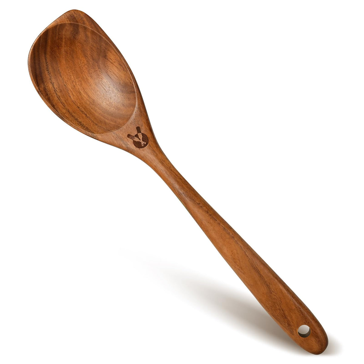 Wooden Slotted Spoons for Cooking, Teak Wooden Kitchen Utensils for Serving