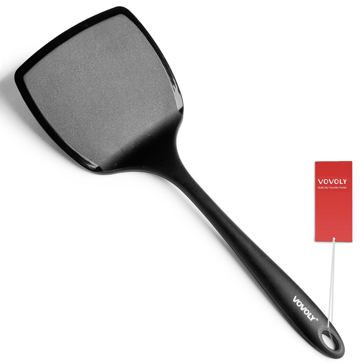 Silicone Pancake Spatula Turner with Lengthened Handle, Heat Resistant Cooking Spatulas for Nonstick Cookware, Large Flexible Kitchen Utensils BPA Free Rubber Flipper for Egg, Pancake, Fish, Burger