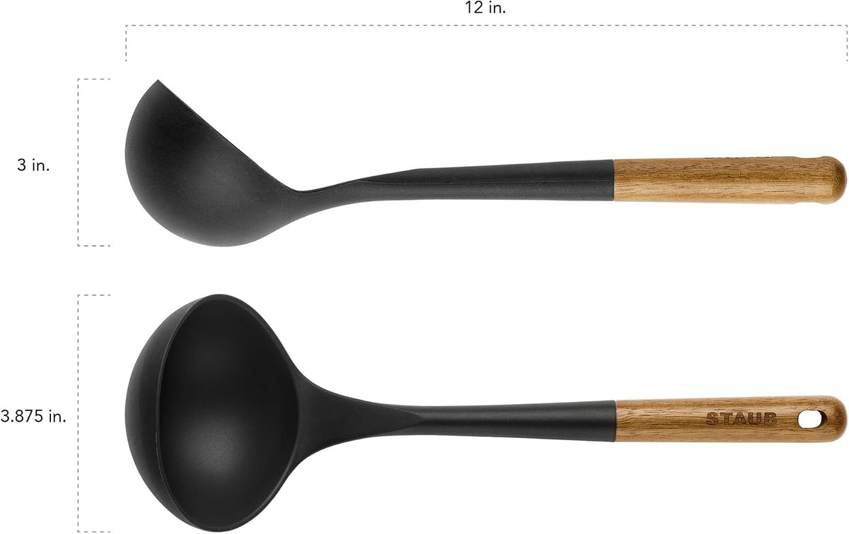 Staub Soup Ladle, Cooking Utensil, Non-Stick Silicone, Black