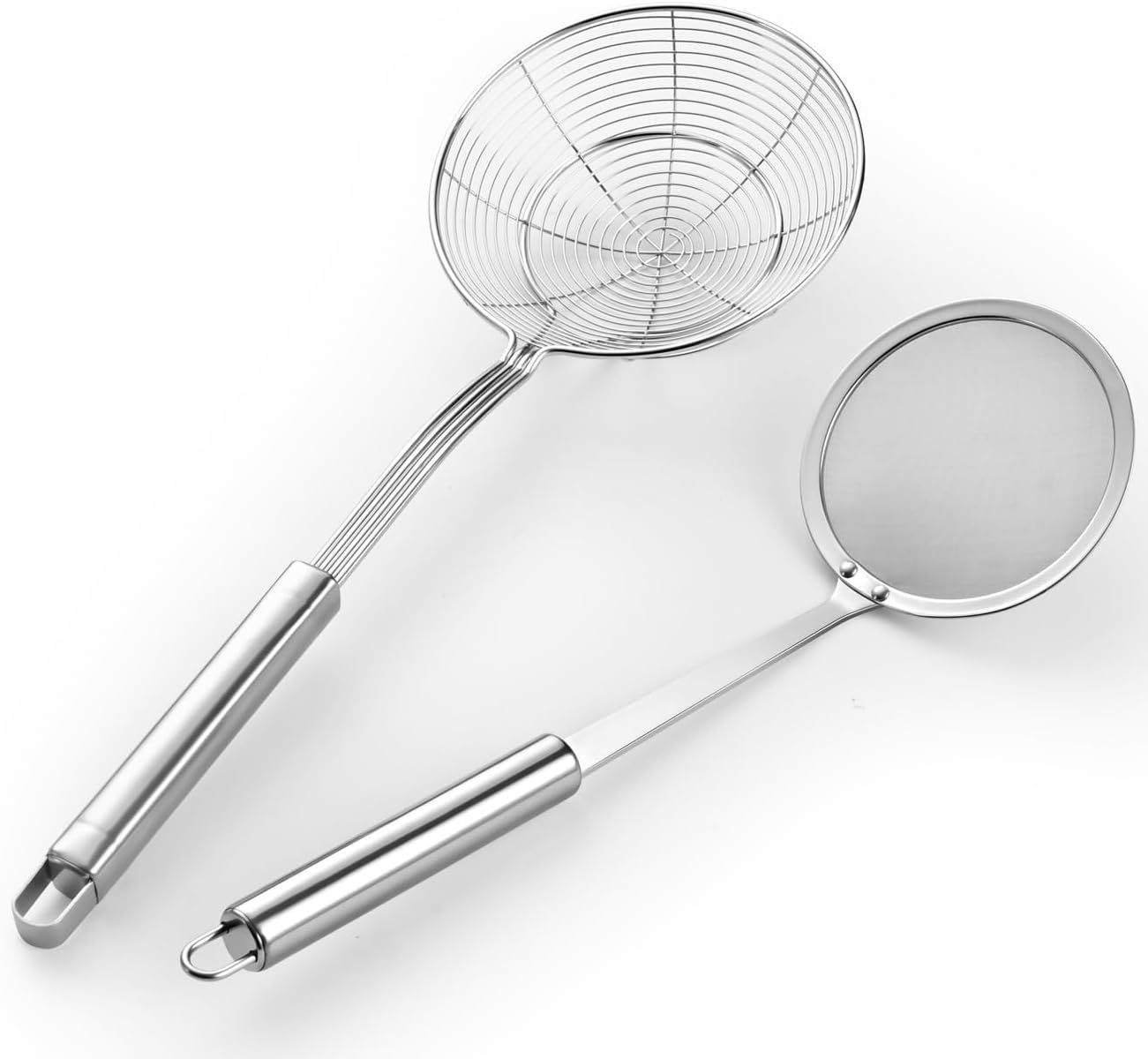 5.3 Inch Spider Strainer With Mesh Fatsoff Soup Scoop,Slotted Spoon For Cooking,Fat Skimmer Spoon For Kitchen Fryer Basket