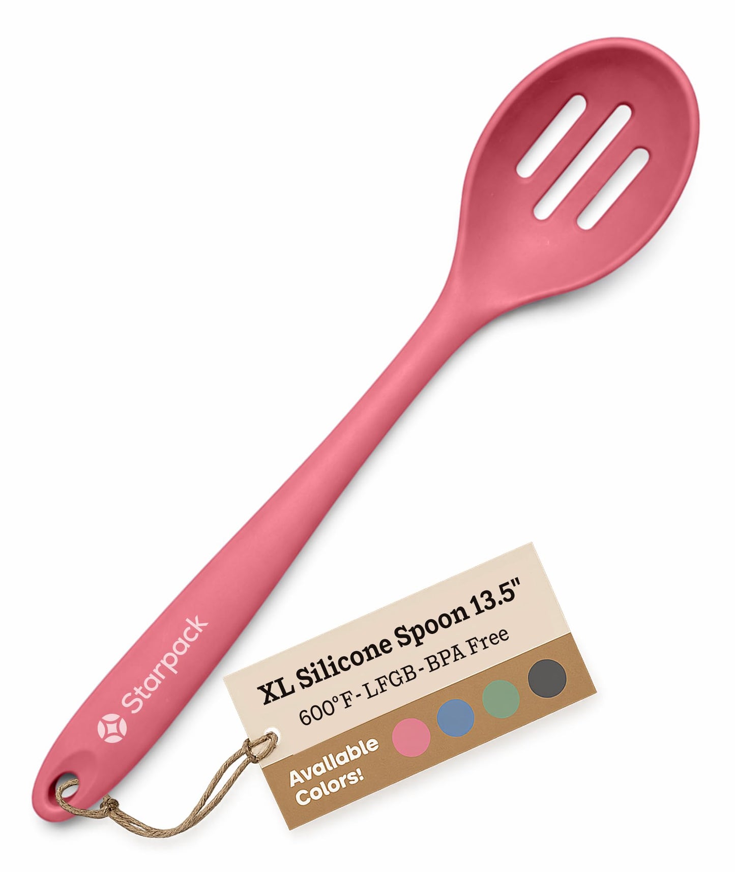 Starpack 'Let it Drain' Silicone Slotted Spoon(10.6 Inches) - Small Slotted Spoon for Cooking Heat Resistant to 600°F - Silicone Slotted Serving Spoons, Non Stick Slotted Cooking Spoon