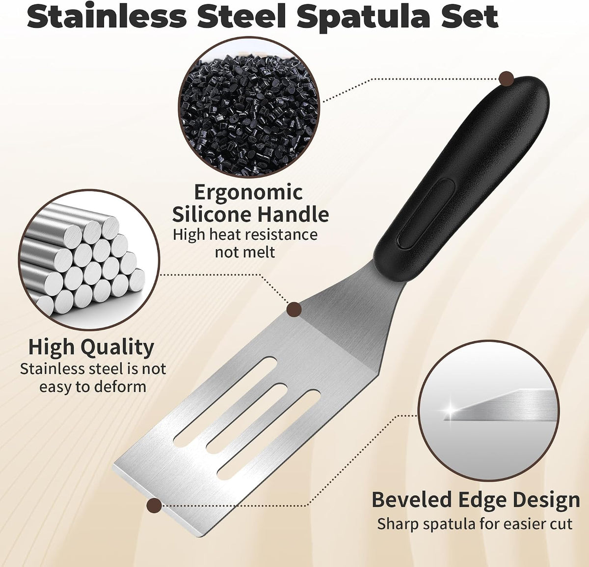 Stainless Steel Mini Spatula (2PC),Small Turners for Cake Brownies Pancakes